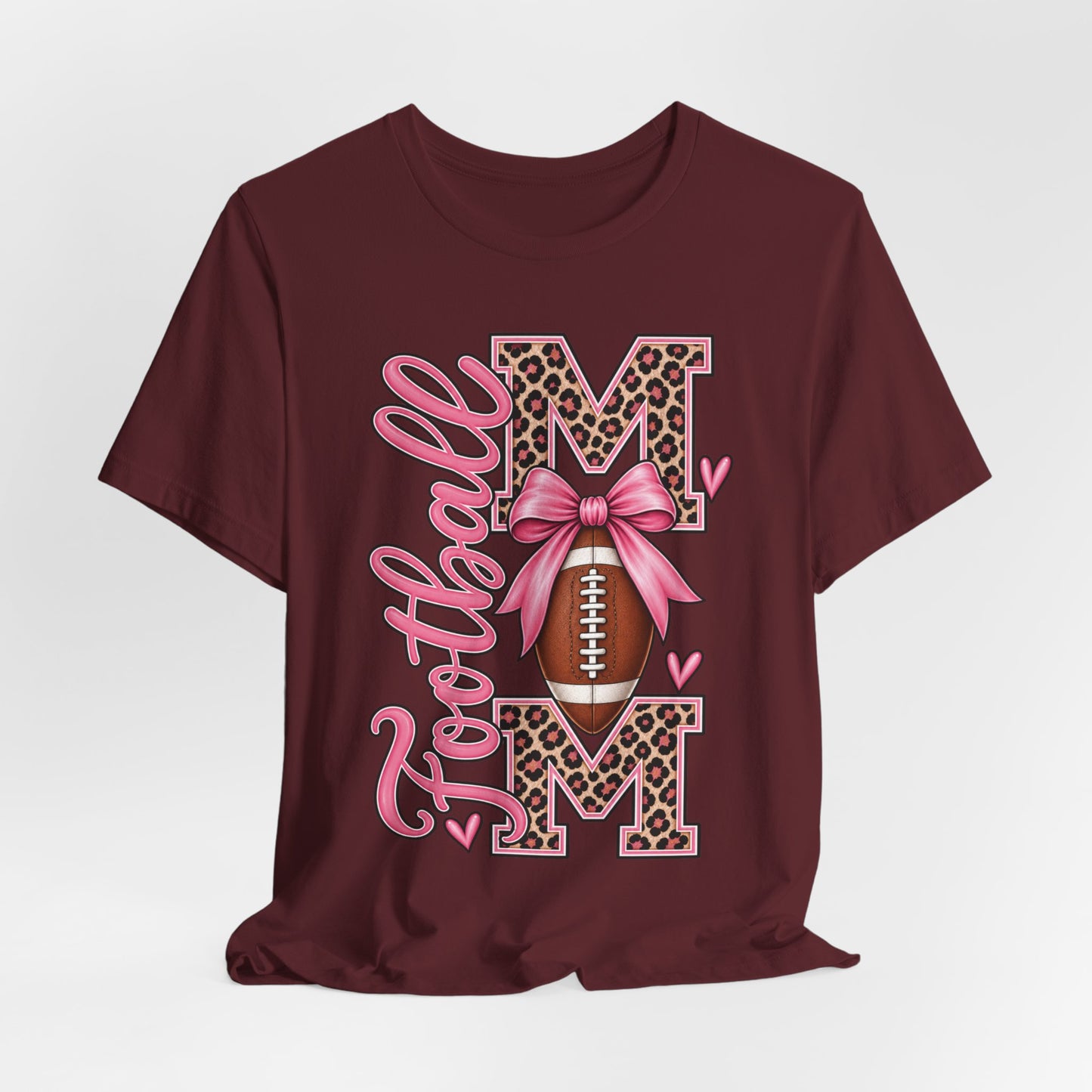 Football Mom Leopard & Bow Graphic Tee
