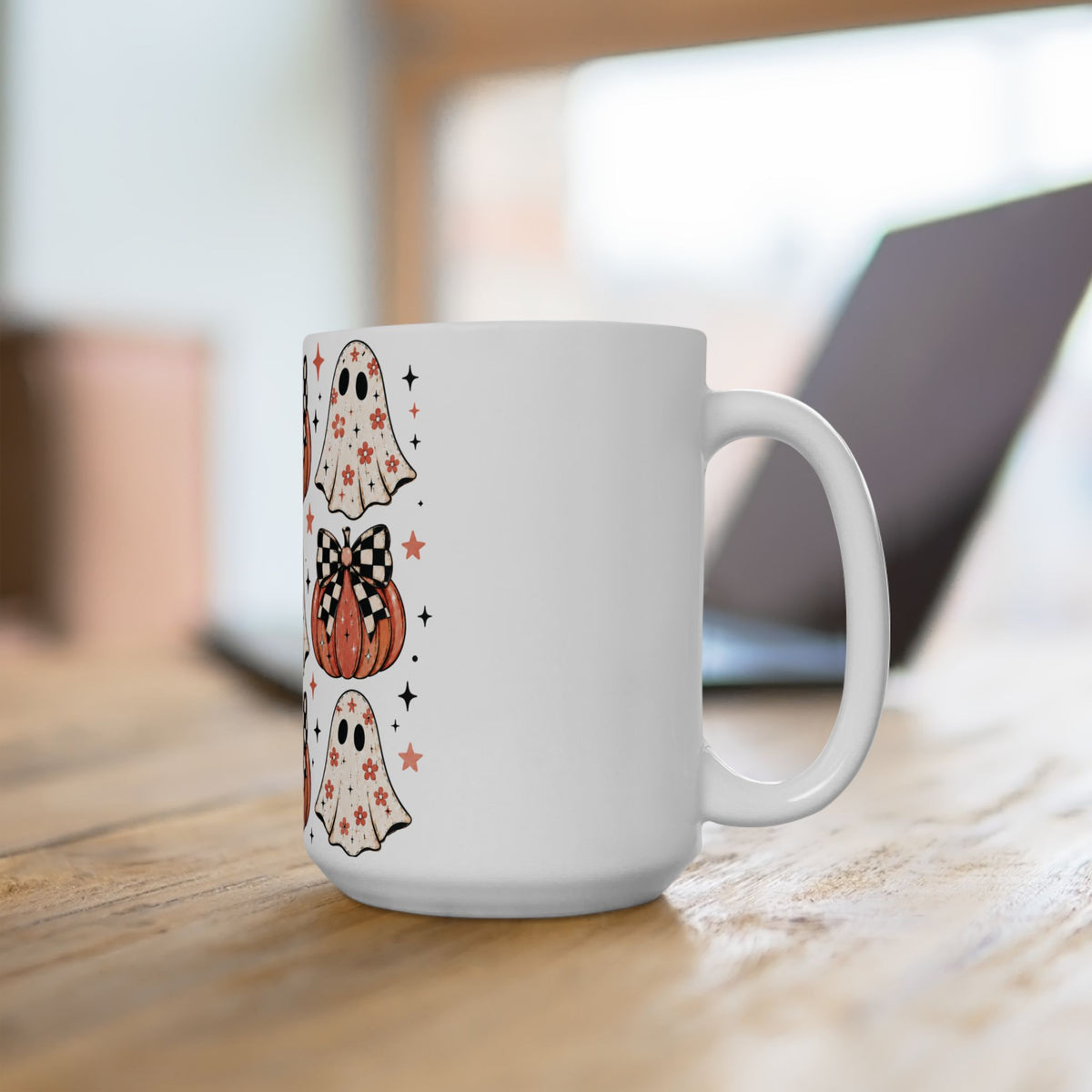 Spooky Ghost & Pumpkin Mug
