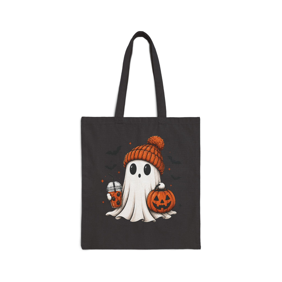 Cozy Ghost & Pumpkin Tote Bag