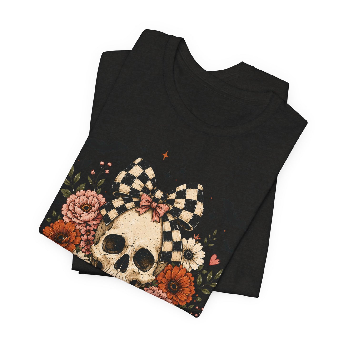 Floral Skull & Pumpkin Tee