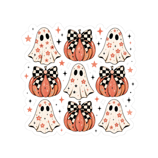 Spooky Ghost & Pumpkin Sticker
