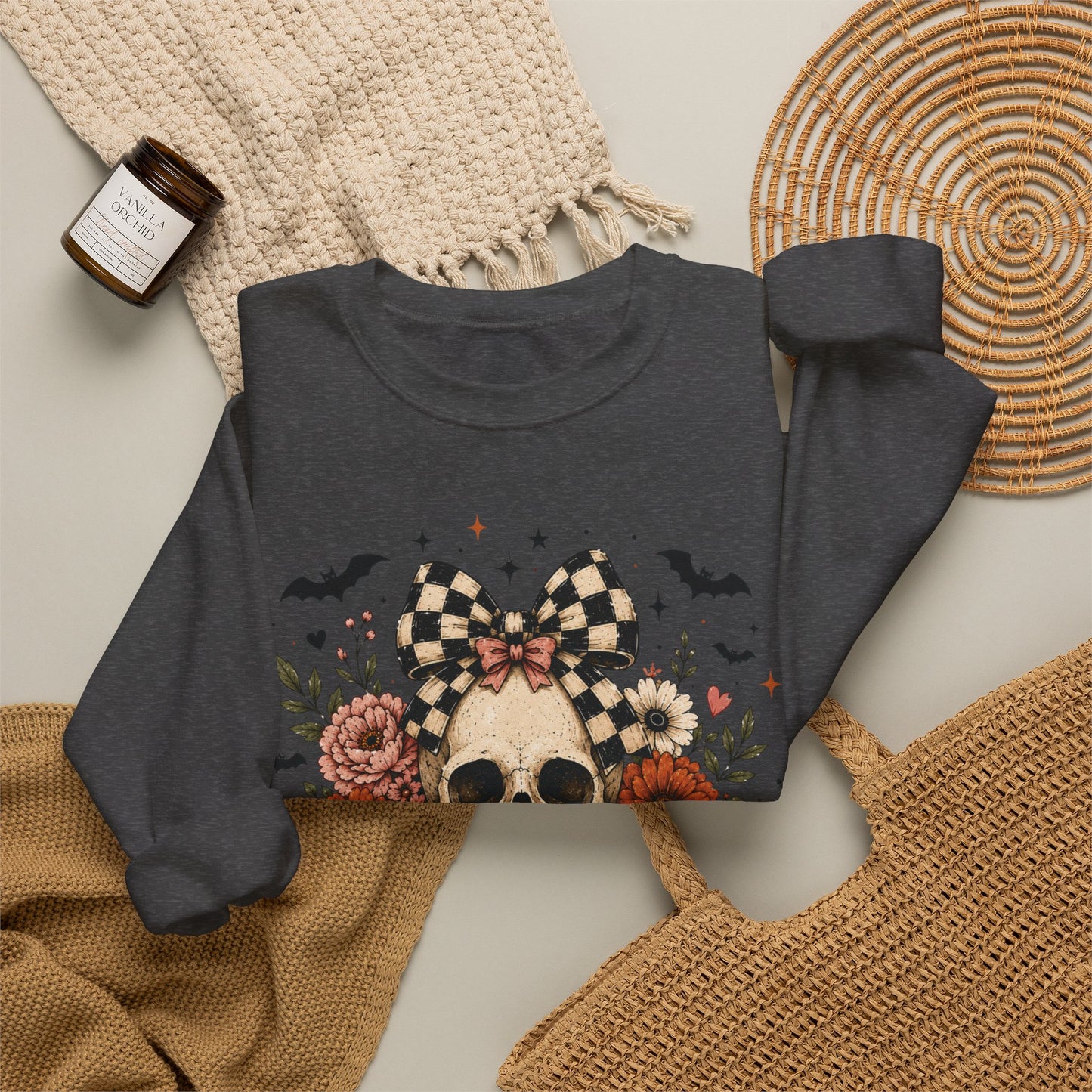 Floral Skull & Pumpkin Sweatshirt