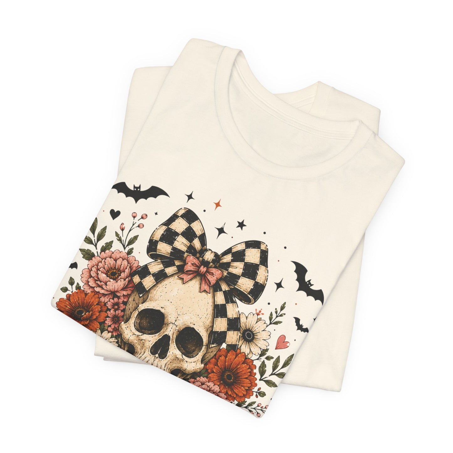 Floral Skull & Pumpkin Tee