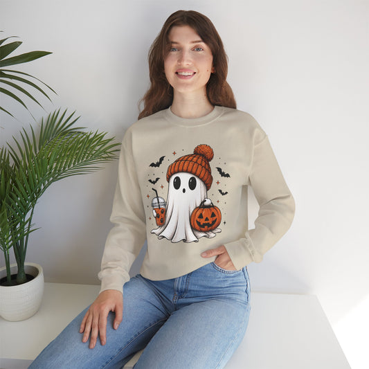 Cozy Ghost & Pumpkin Sweatshirt