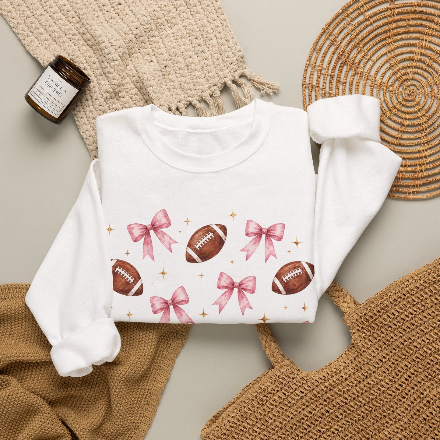 Football & Pink Bows Sweatshirt