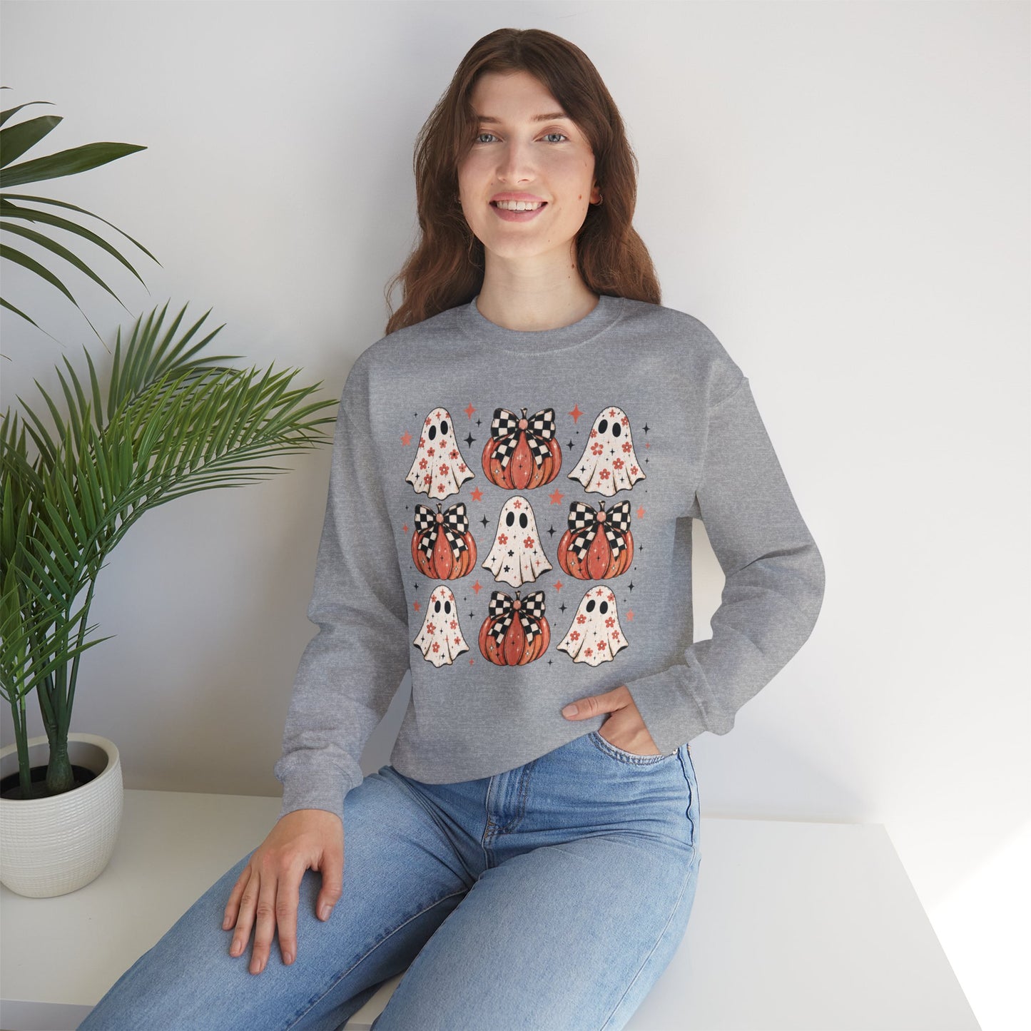 Spooky Ghost & Pumpkin Sweatshirt