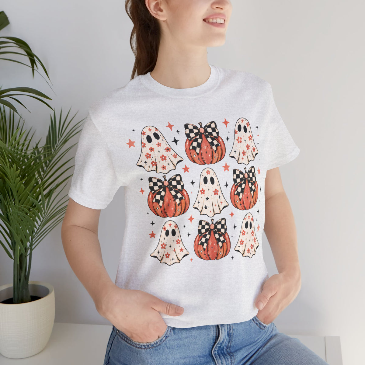 Spooky Ghost & Pumpkin Tee