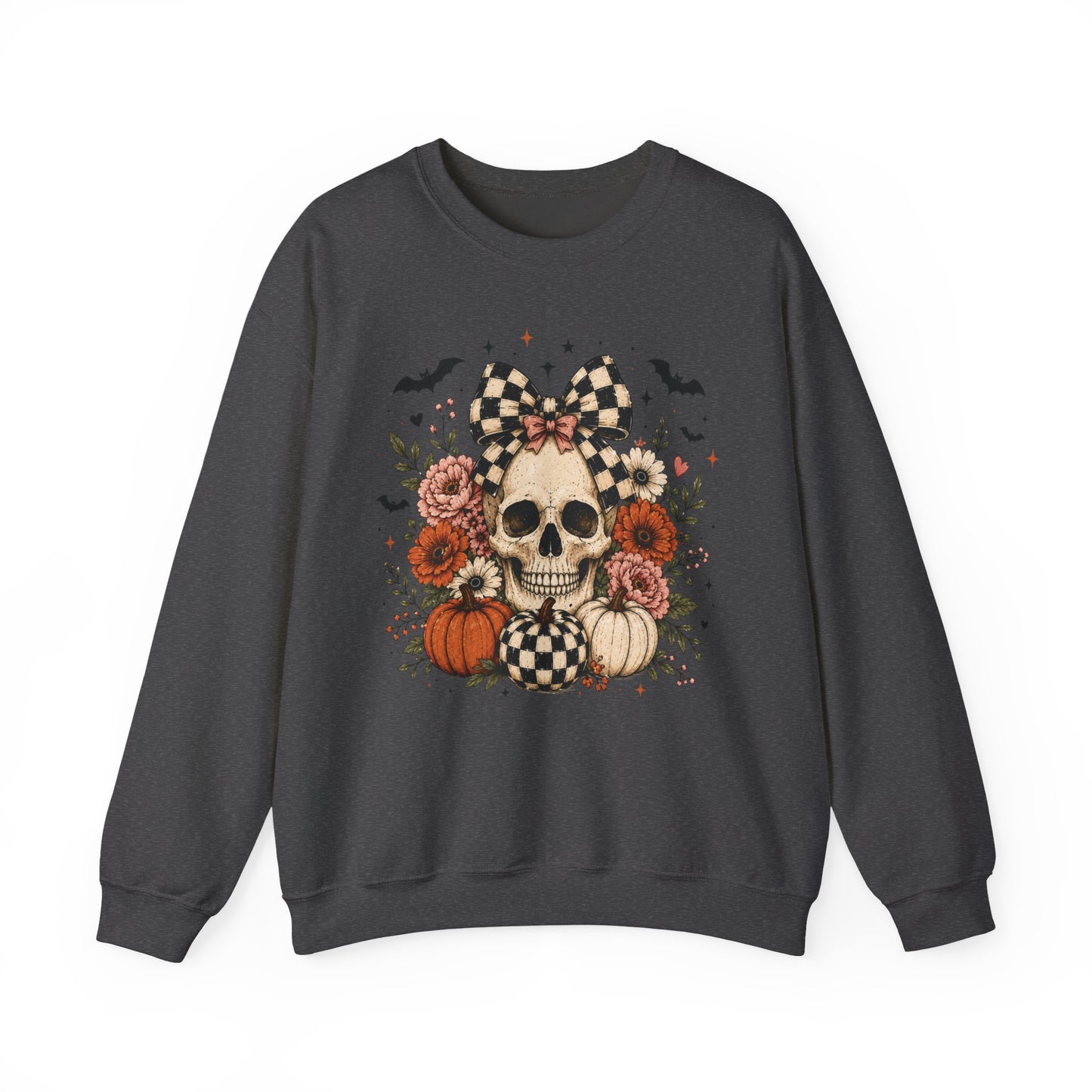 Floral Skull & Pumpkin Sweatshirt