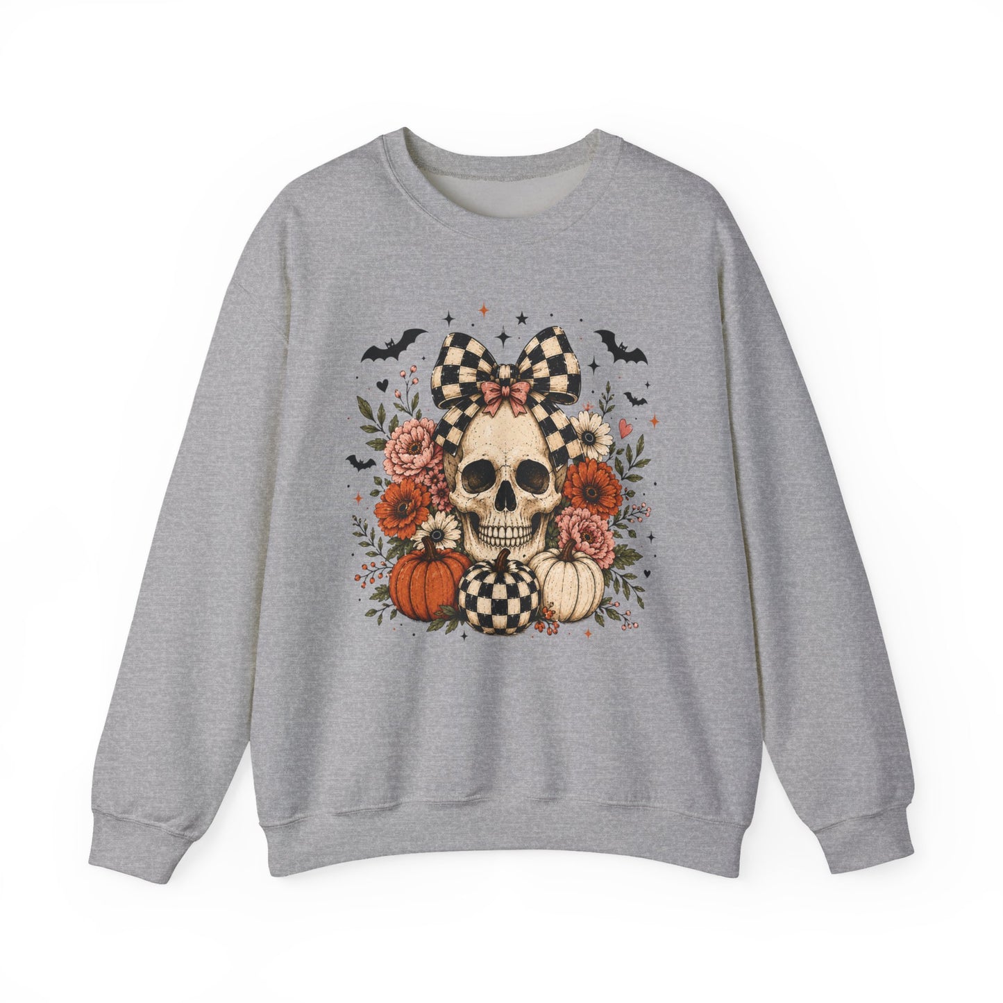 Floral Skull & Pumpkin Sweatshirt