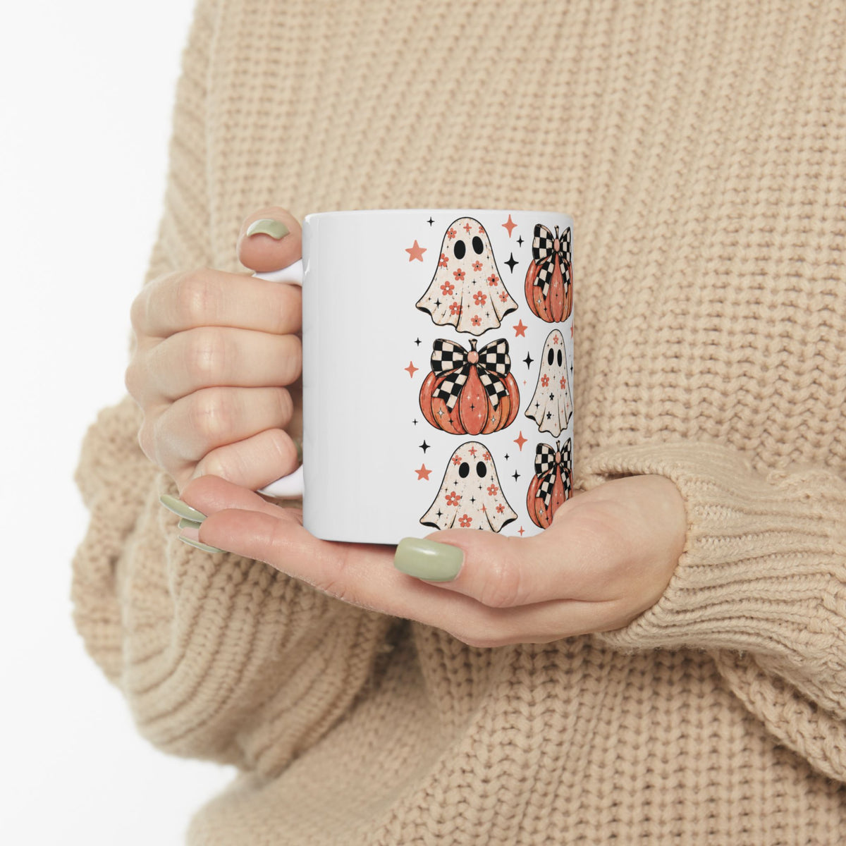 Spooky Ghost & Pumpkin Mug