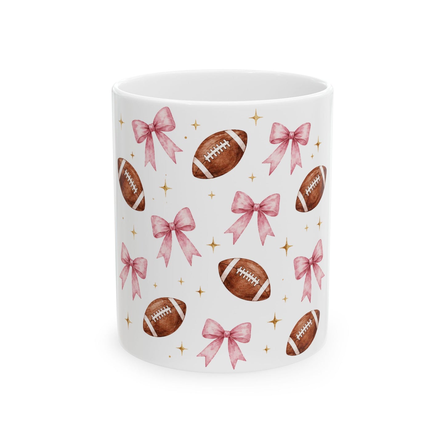 Football & Pink Bows Mug