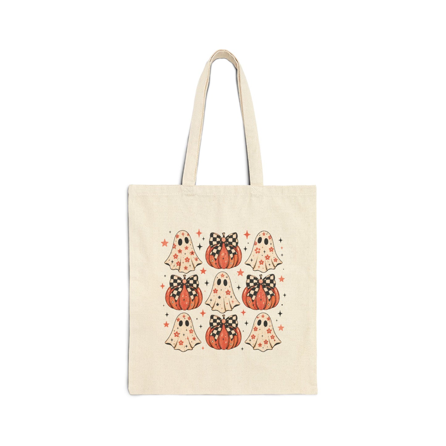 Spooky Ghost & Pumpkin Tote Bag