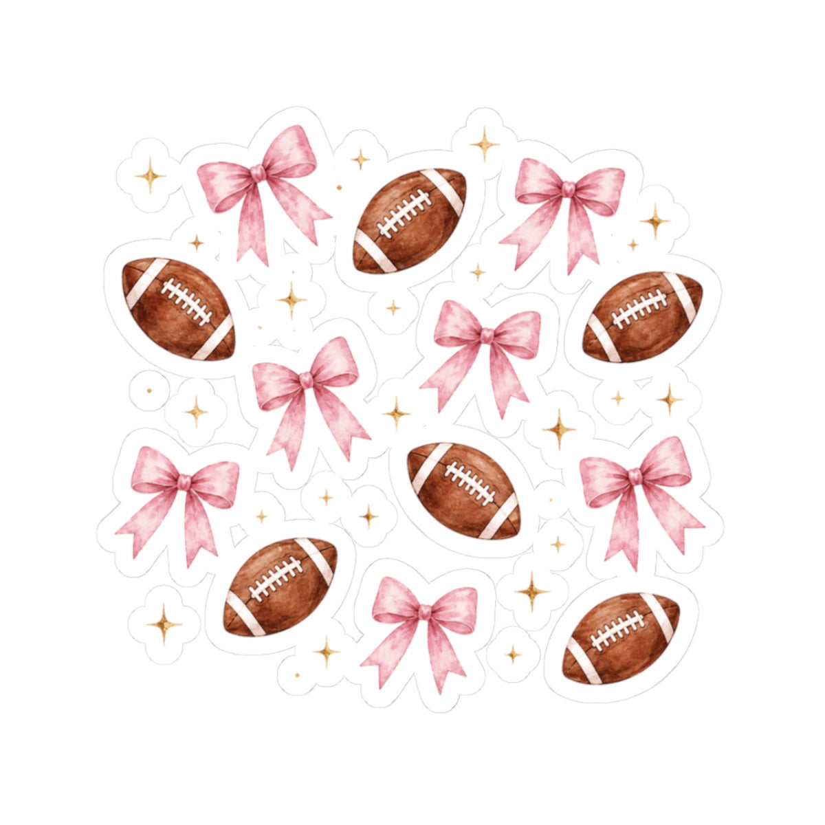 Football & Pink Bows Sticker