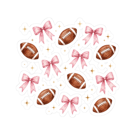 Football & Pink Bows Sticker