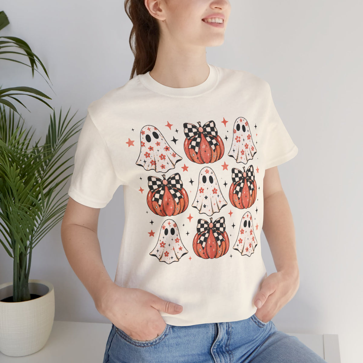 Spooky Ghost & Pumpkin Tee