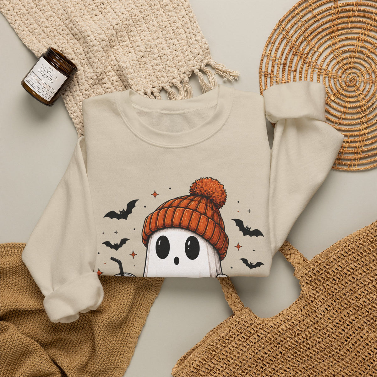 Cozy Ghost & Pumpkin Sweatshirt