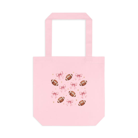 Football & Pink Bows Tote Bag