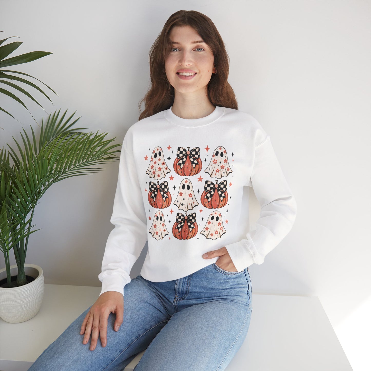 Spooky Ghost & Pumpkin Sweatshirt