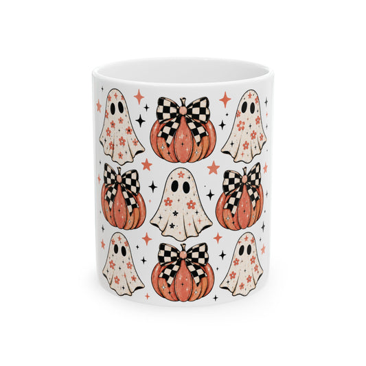 Spooky Ghost & Pumpkin Mug