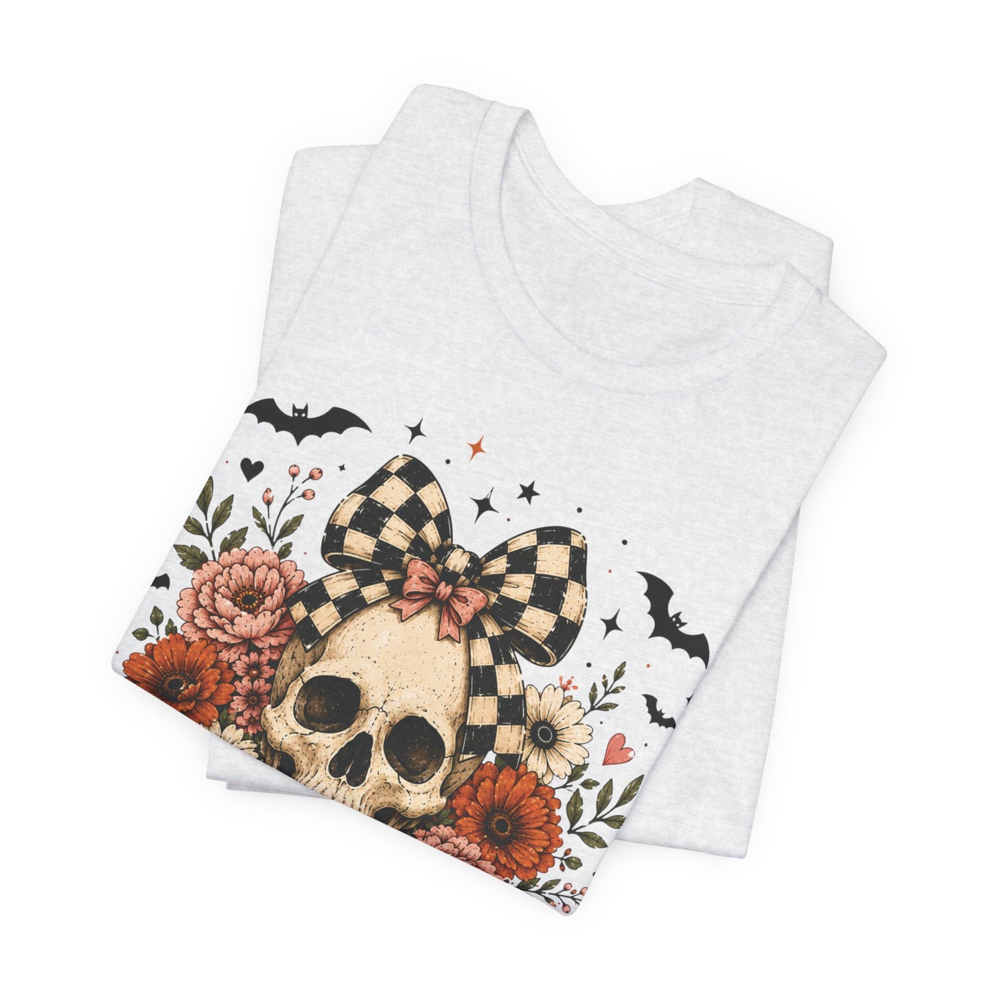 Floral Skull & Pumpkin Tee