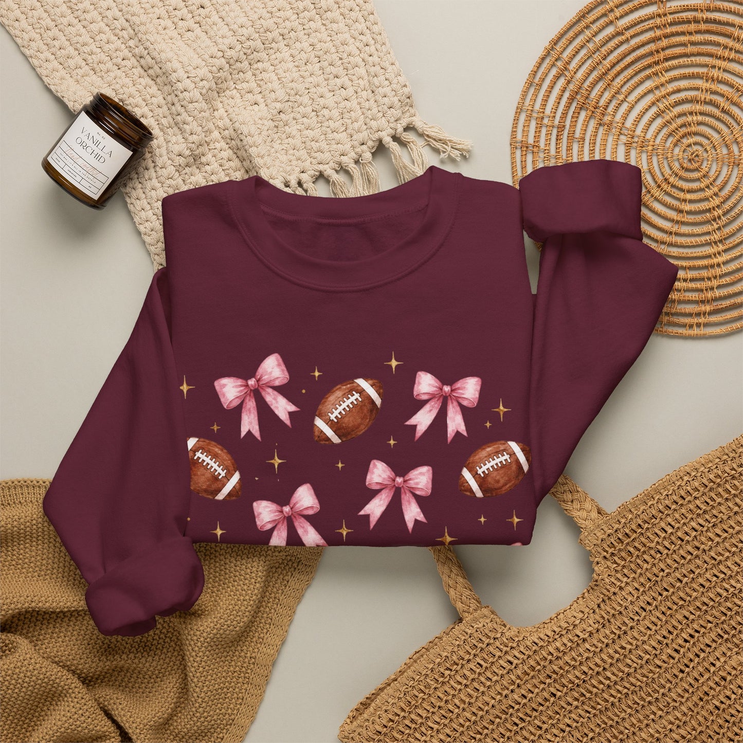 Football & Pink Bows Sweatshirt