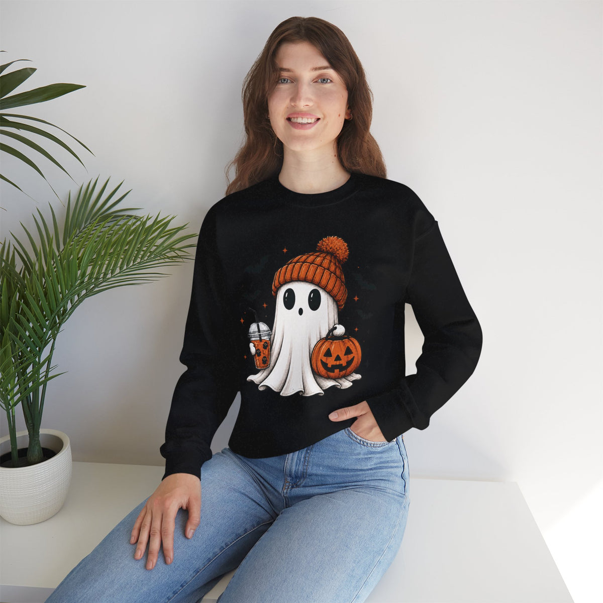Cozy Ghost & Pumpkin Sweatshirt