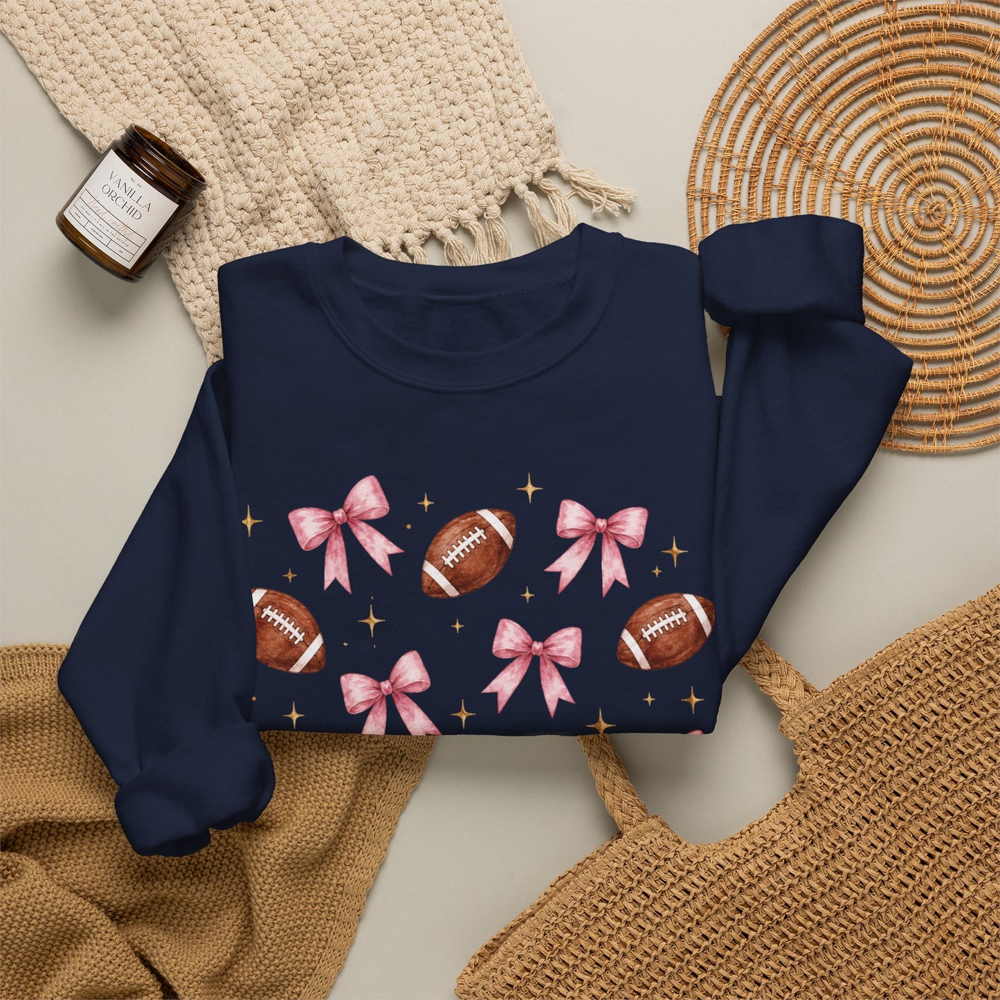 Football & Pink Bows Sweatshirt