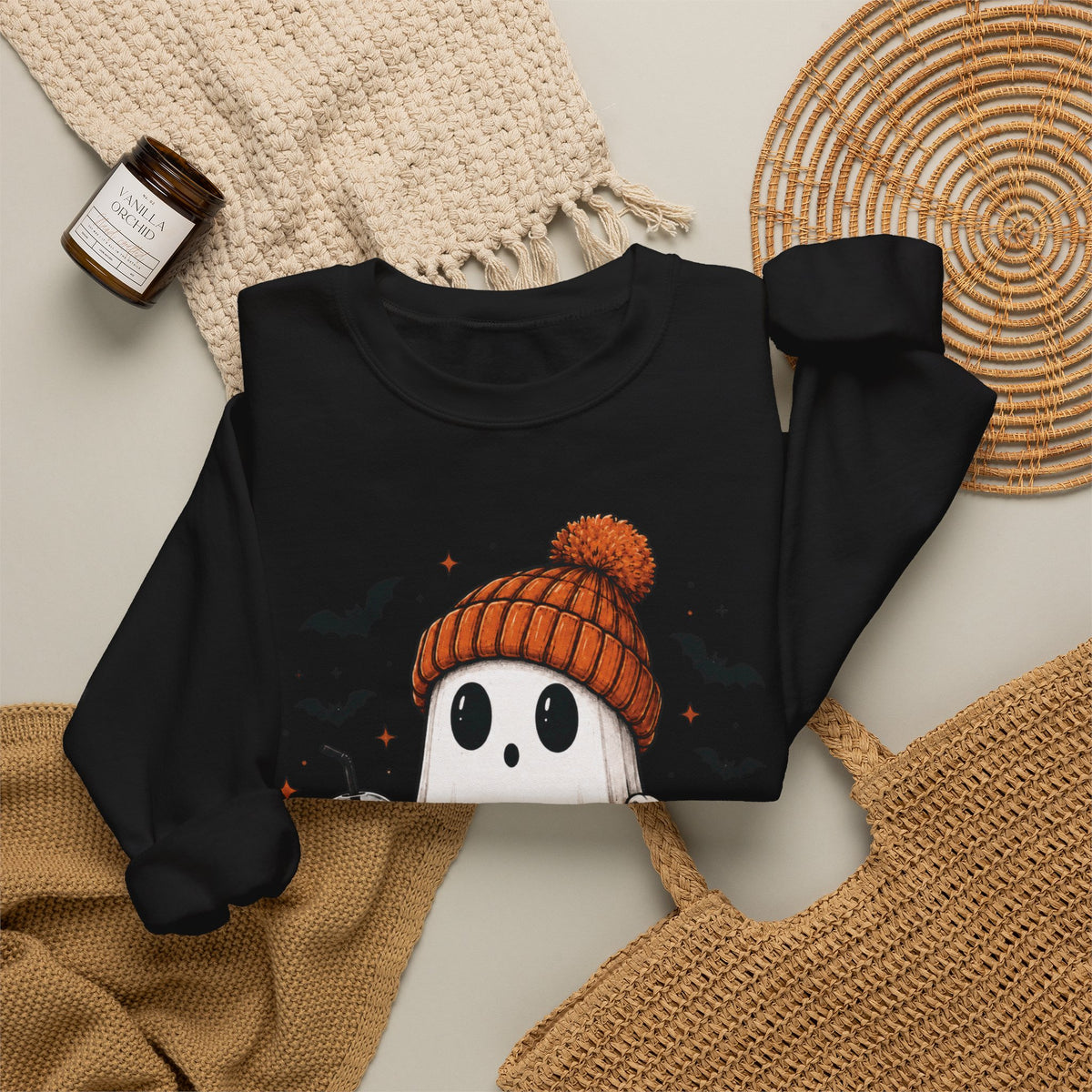Cozy Ghost & Pumpkin Sweatshirt
