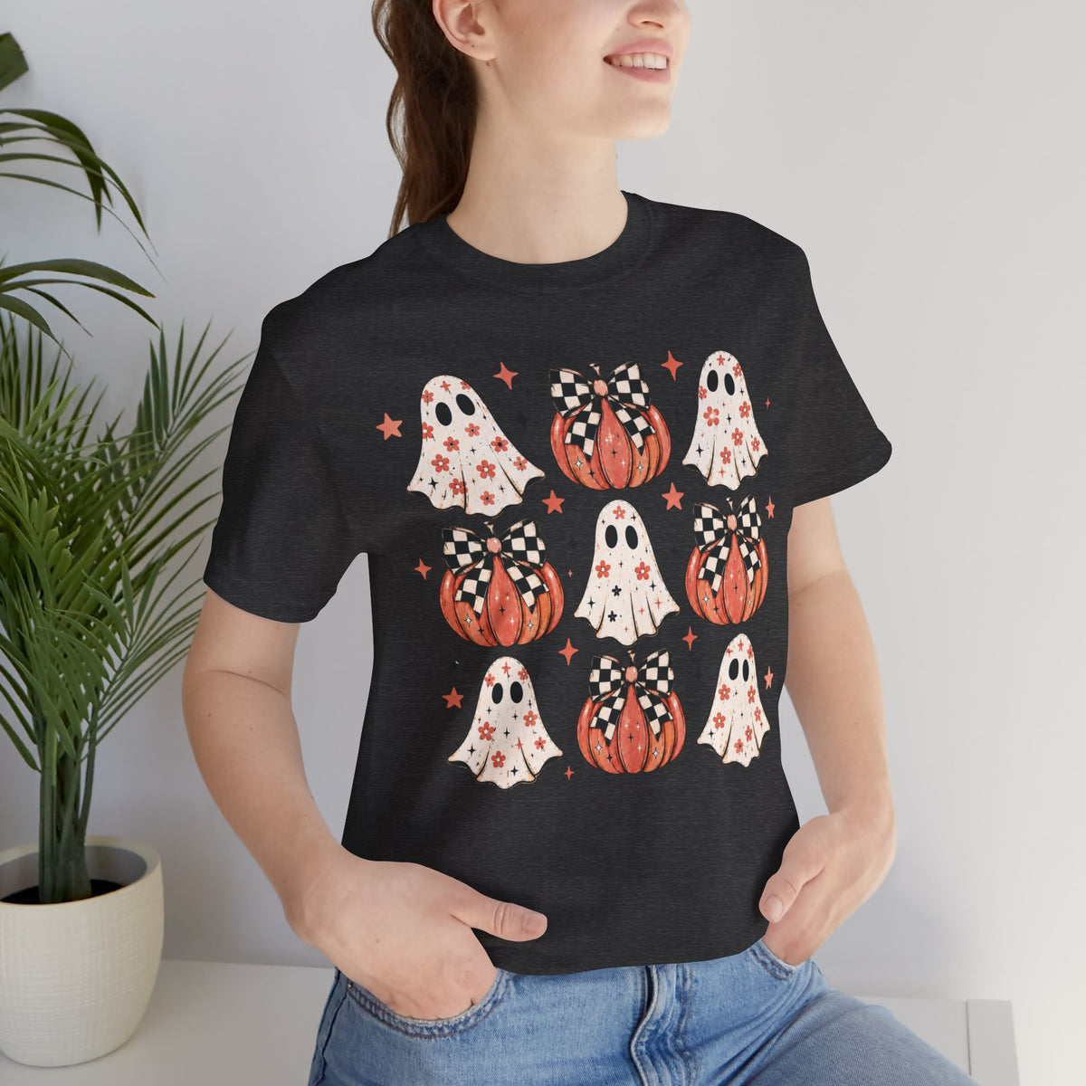 Spooky Ghost & Pumpkin Tee