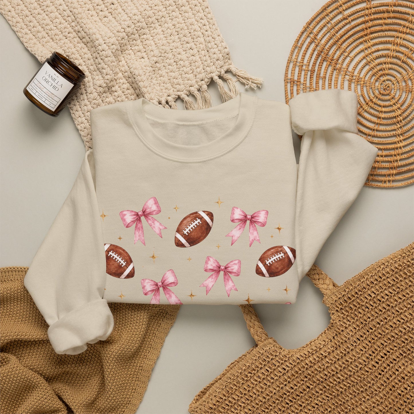 Football & Pink Bows Sweatshirt