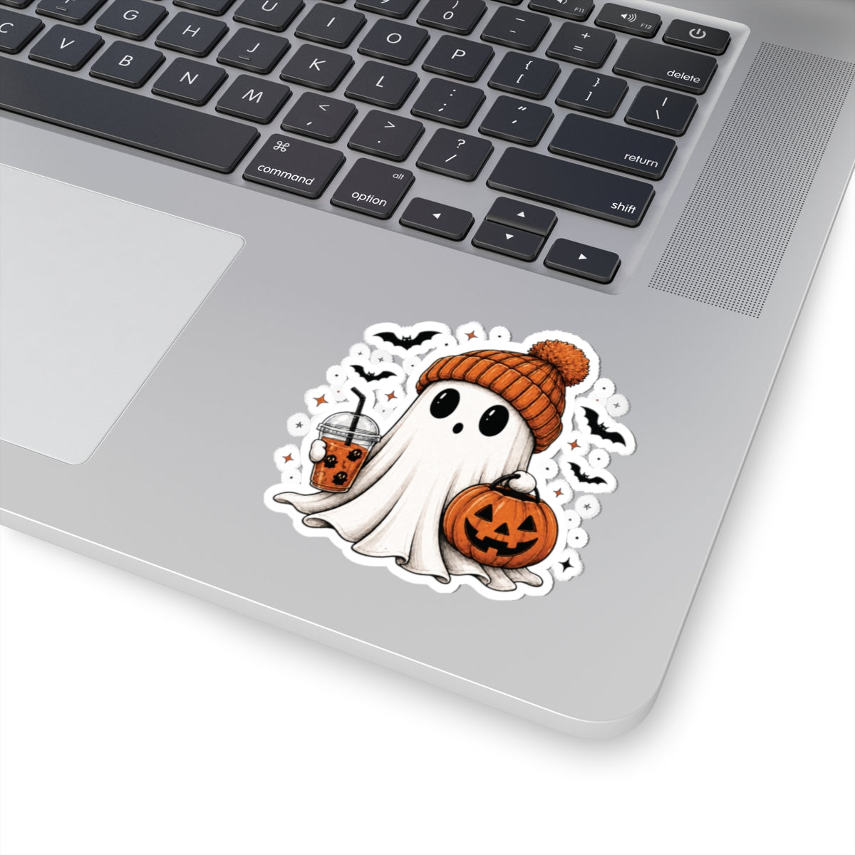 Cozy Ghost & Pumpkin Sticker