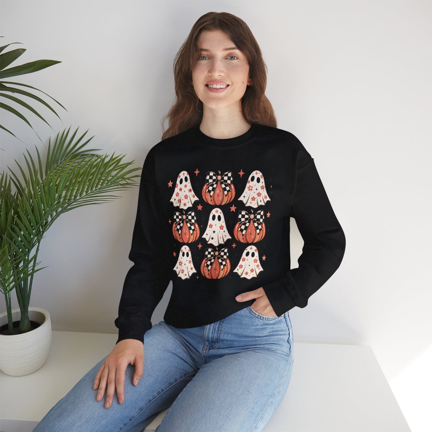 Spooky Ghost & Pumpkin Sweatshirt