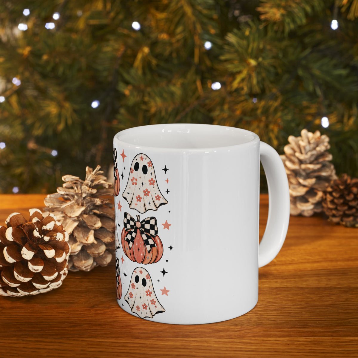 Spooky Ghost & Pumpkin Mug