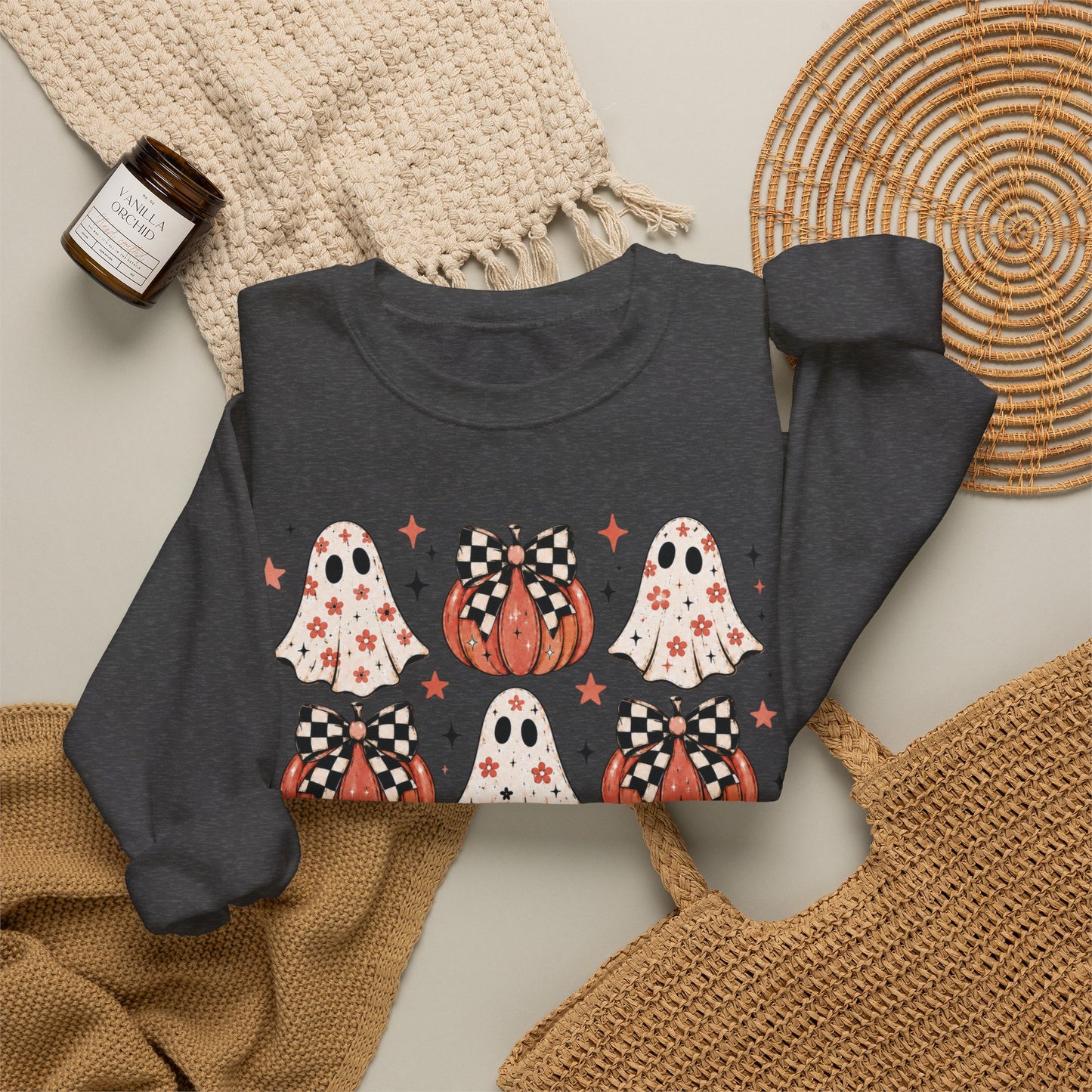 Spooky Ghost & Pumpkin Sweatshirt