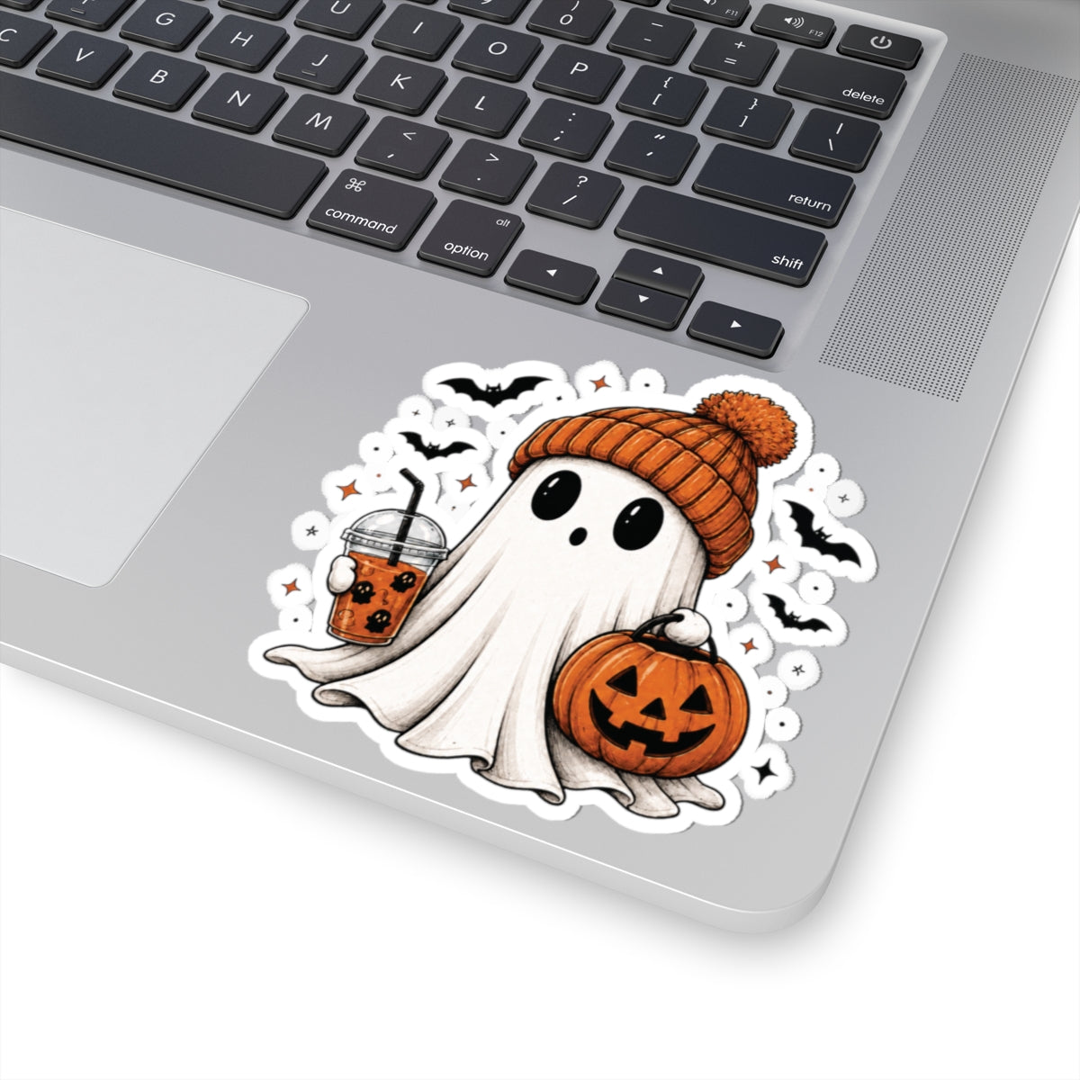Cozy Ghost & Pumpkin Sticker