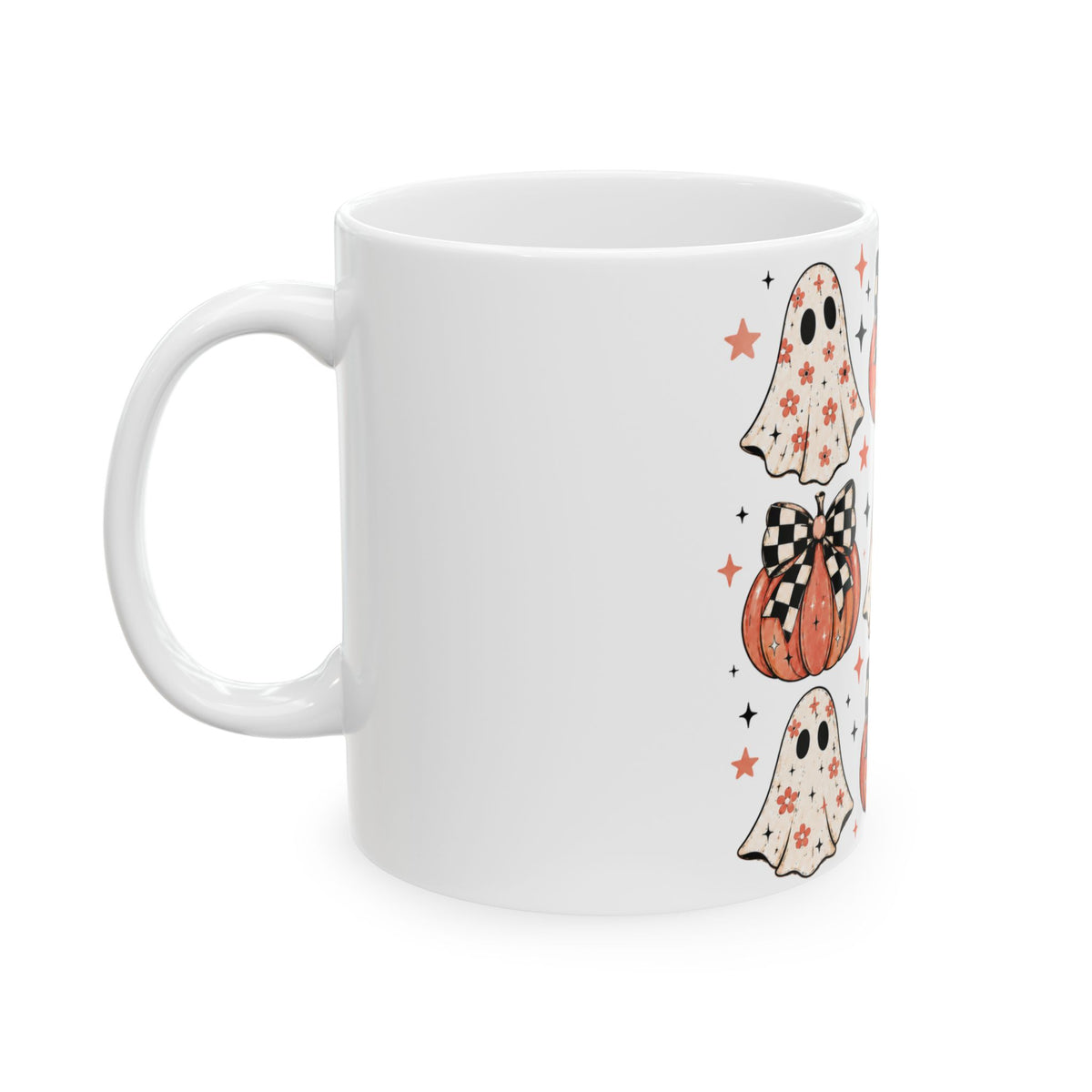 Spooky Ghost & Pumpkin Mug