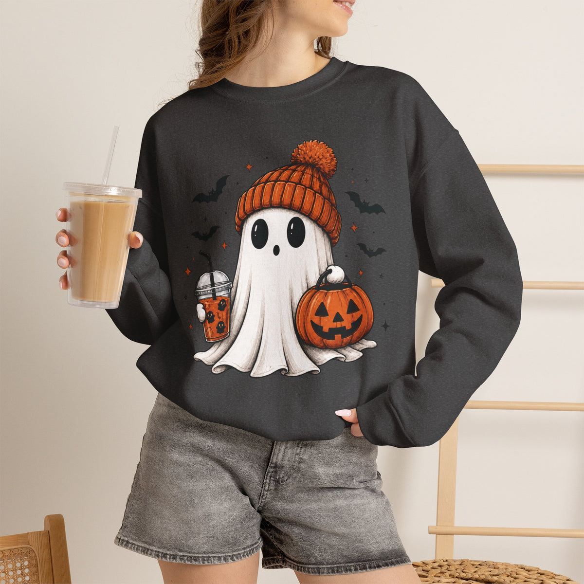 Cozy Ghost & Pumpkin Sweatshirt