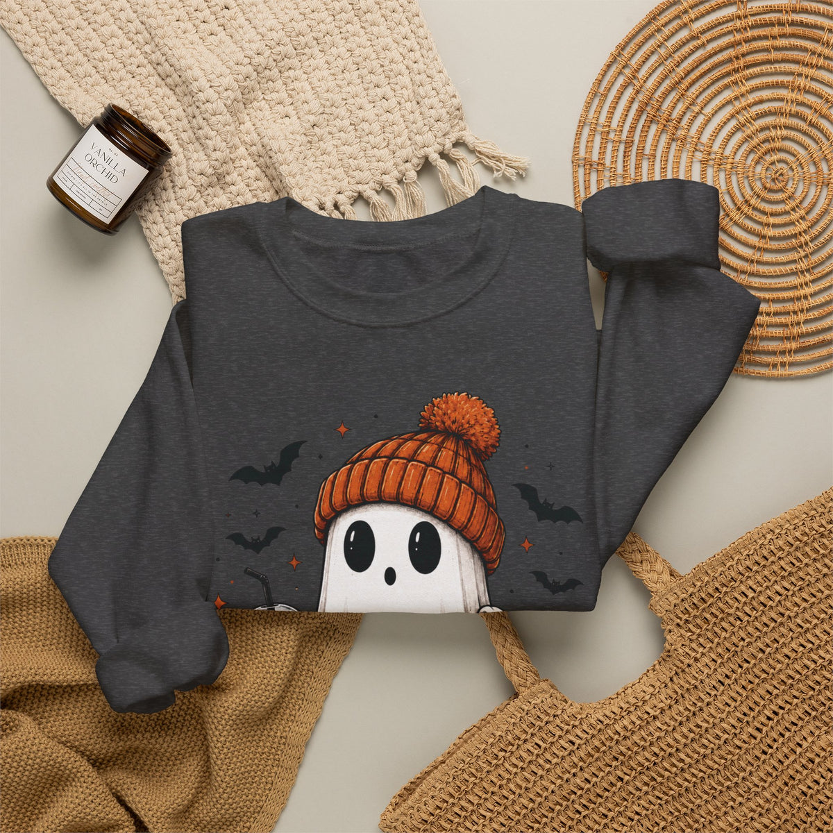 Cozy Ghost & Pumpkin Sweatshirt
