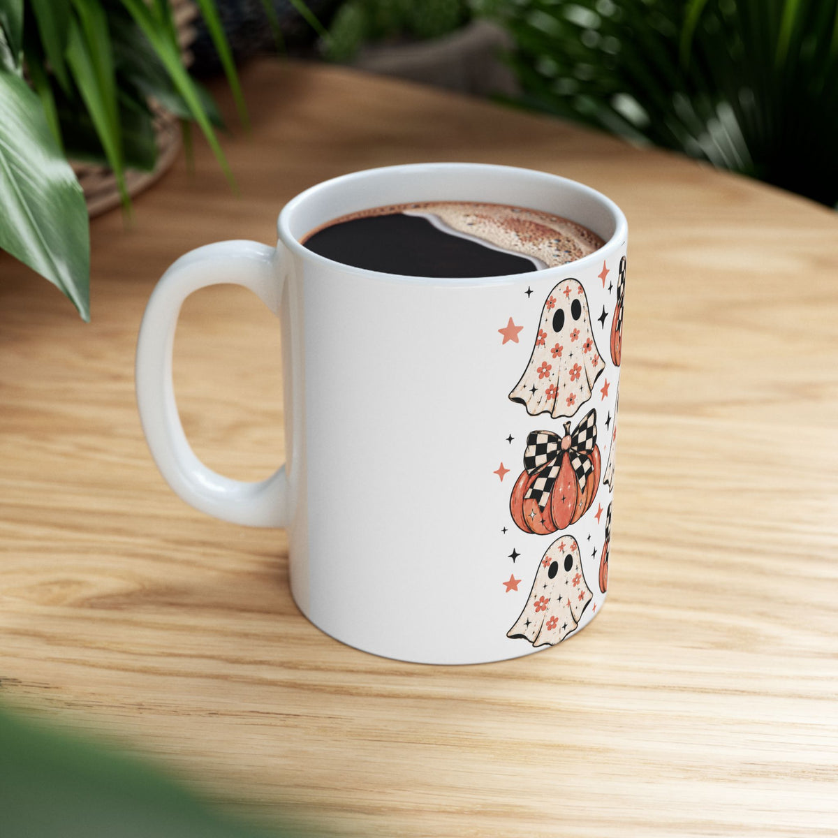 Spooky Ghost & Pumpkin Mug