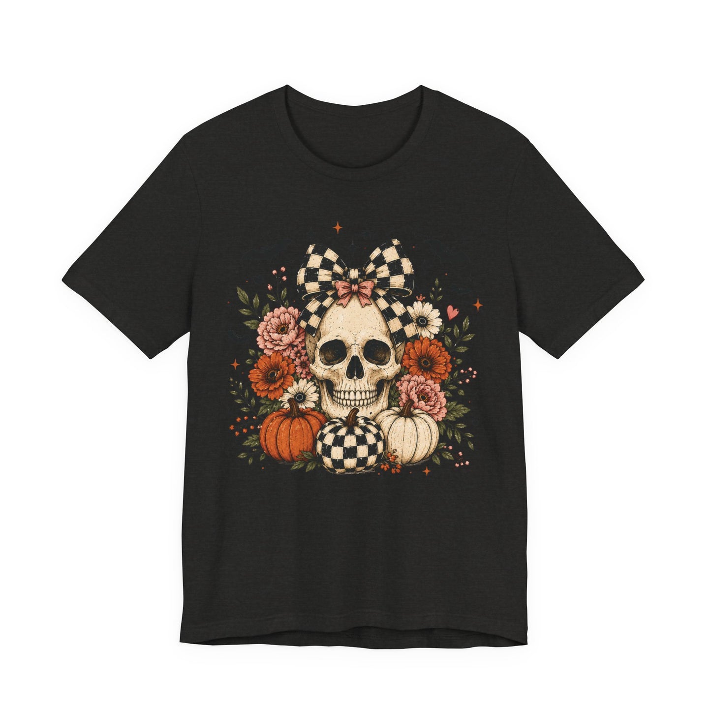 Floral Skull & Pumpkin Tee