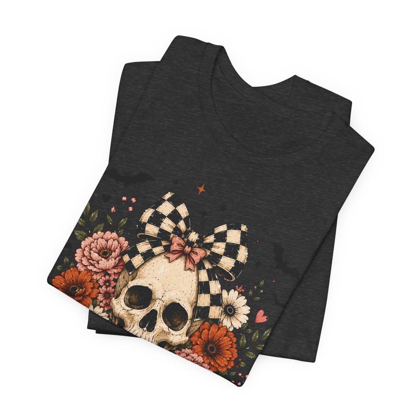Floral Skull & Pumpkin Tee