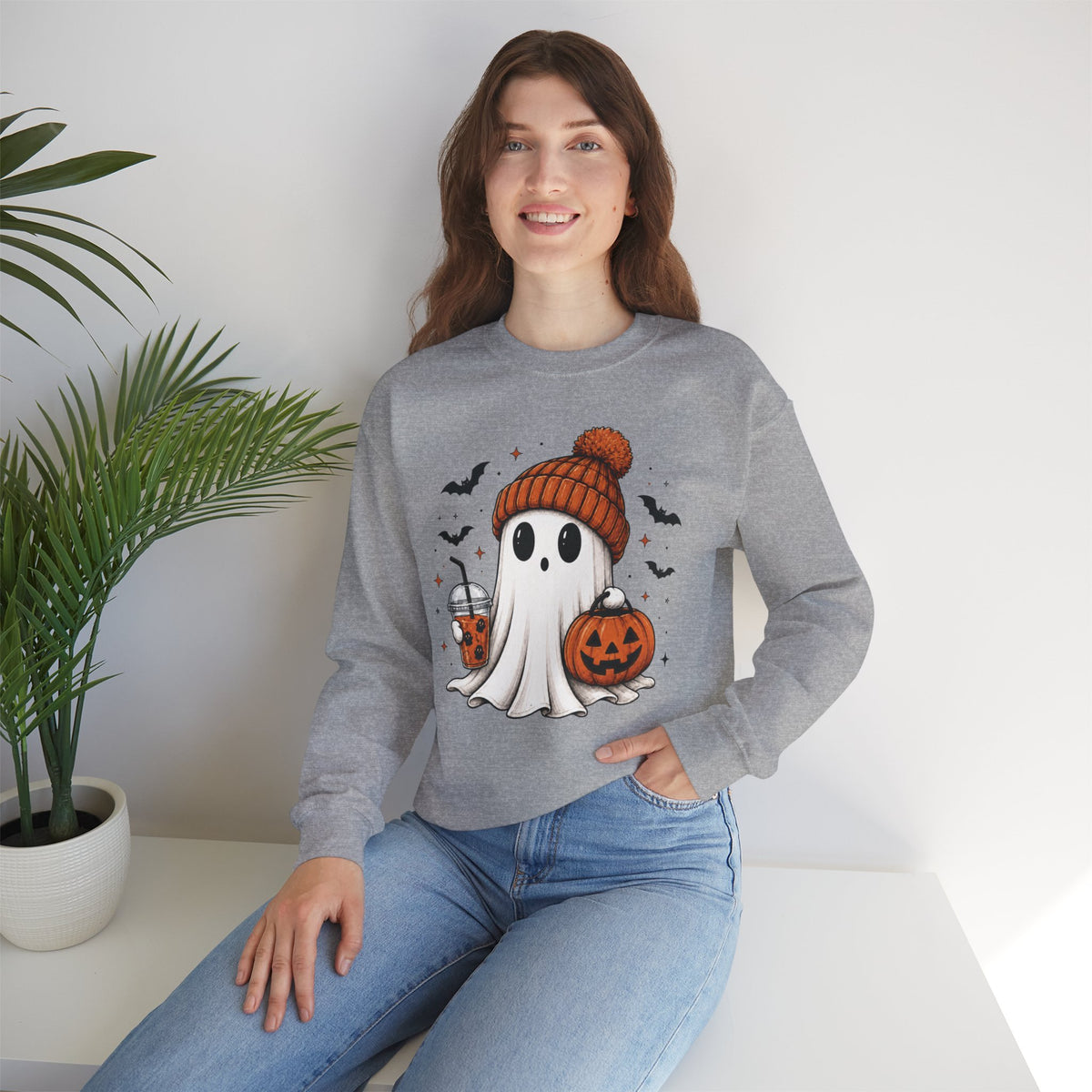 Cozy Ghost & Pumpkin Sweatshirt