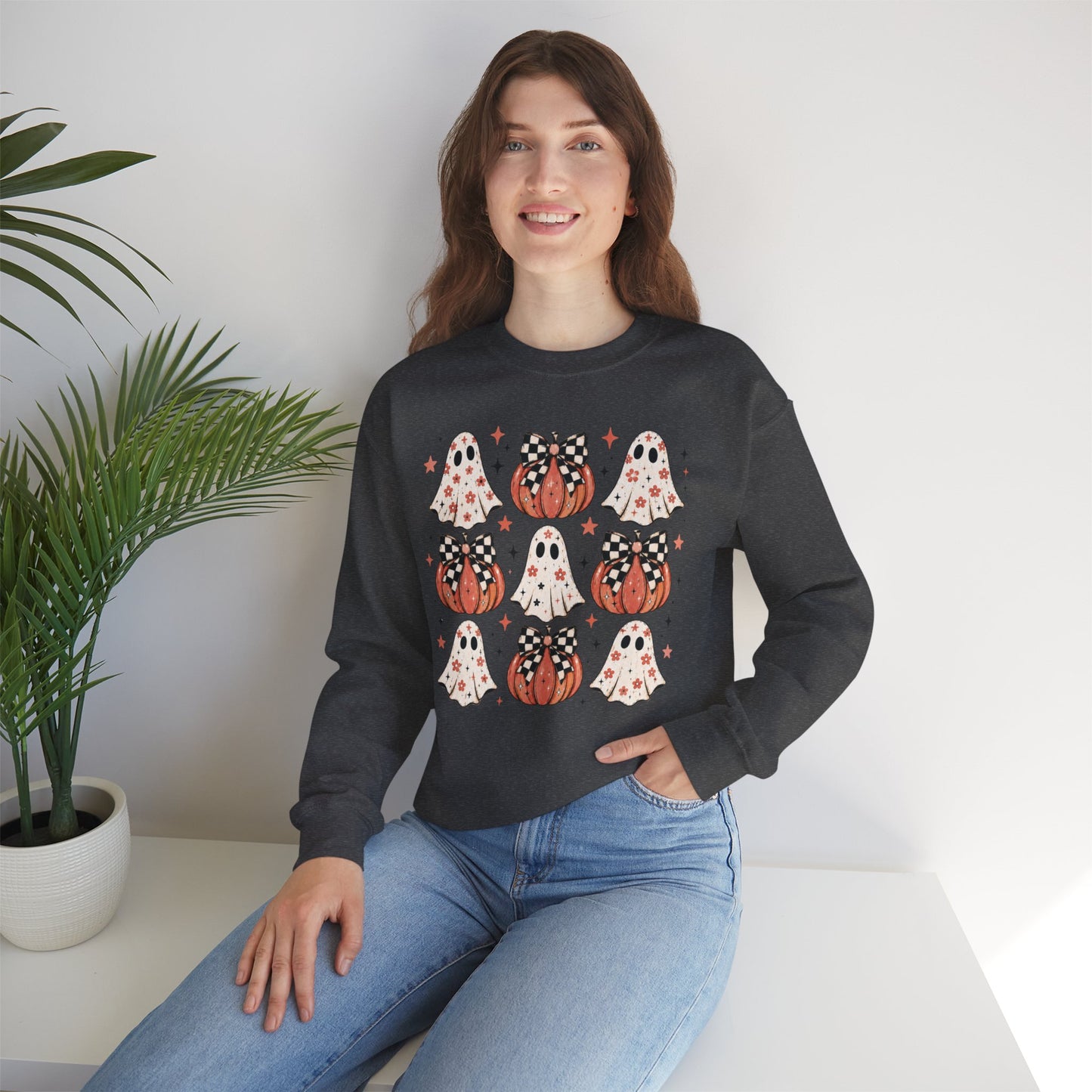 Spooky Ghost & Pumpkin Sweatshirt