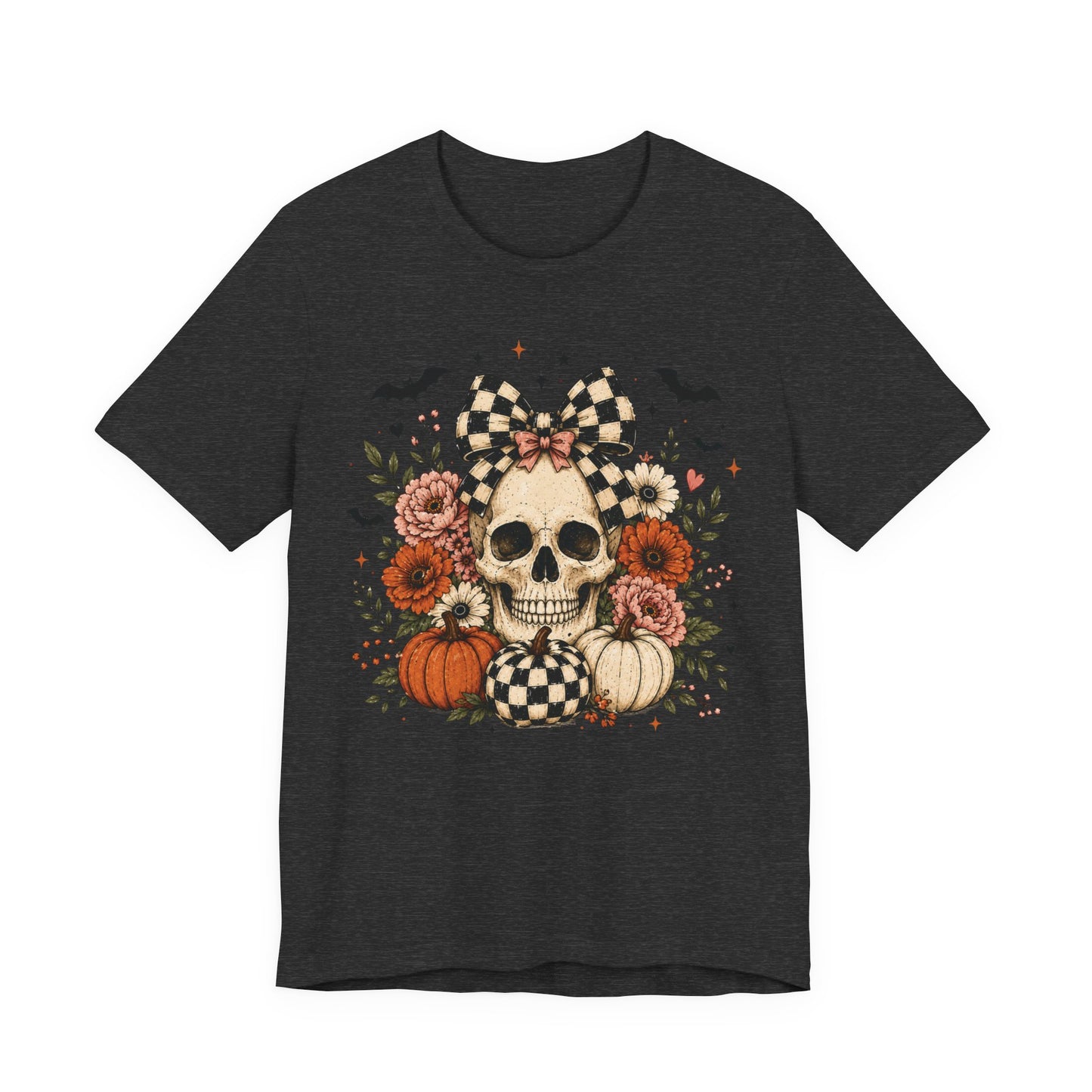 Floral Skull & Pumpkin Tee