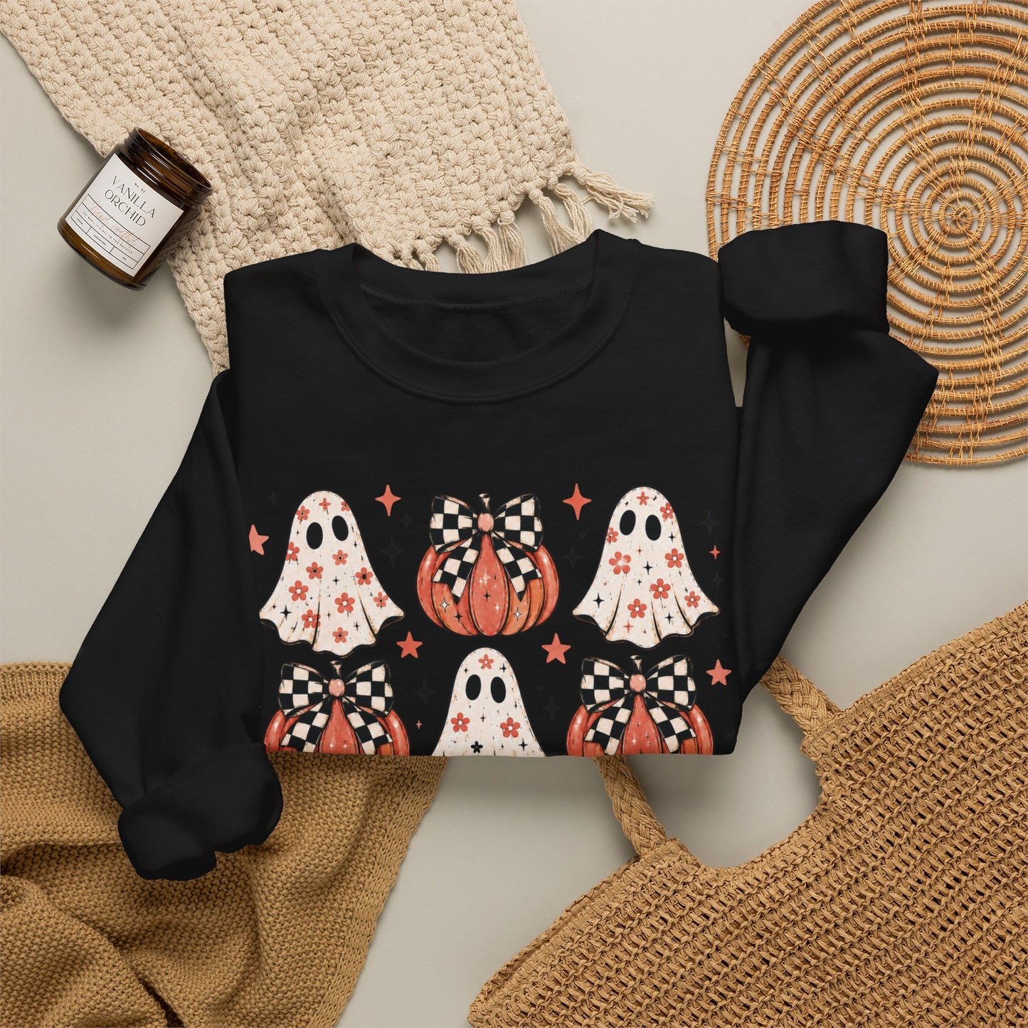 Spooky Ghost & Pumpkin Sweatshirt