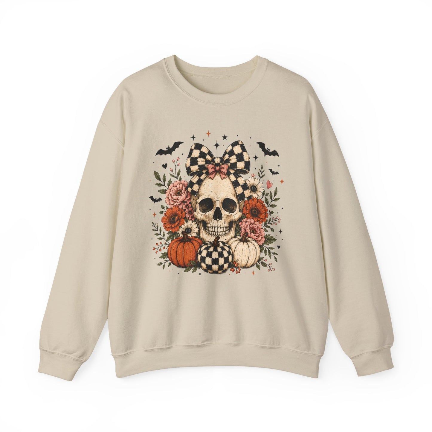 Floral Skull & Pumpkin Sweatshirt