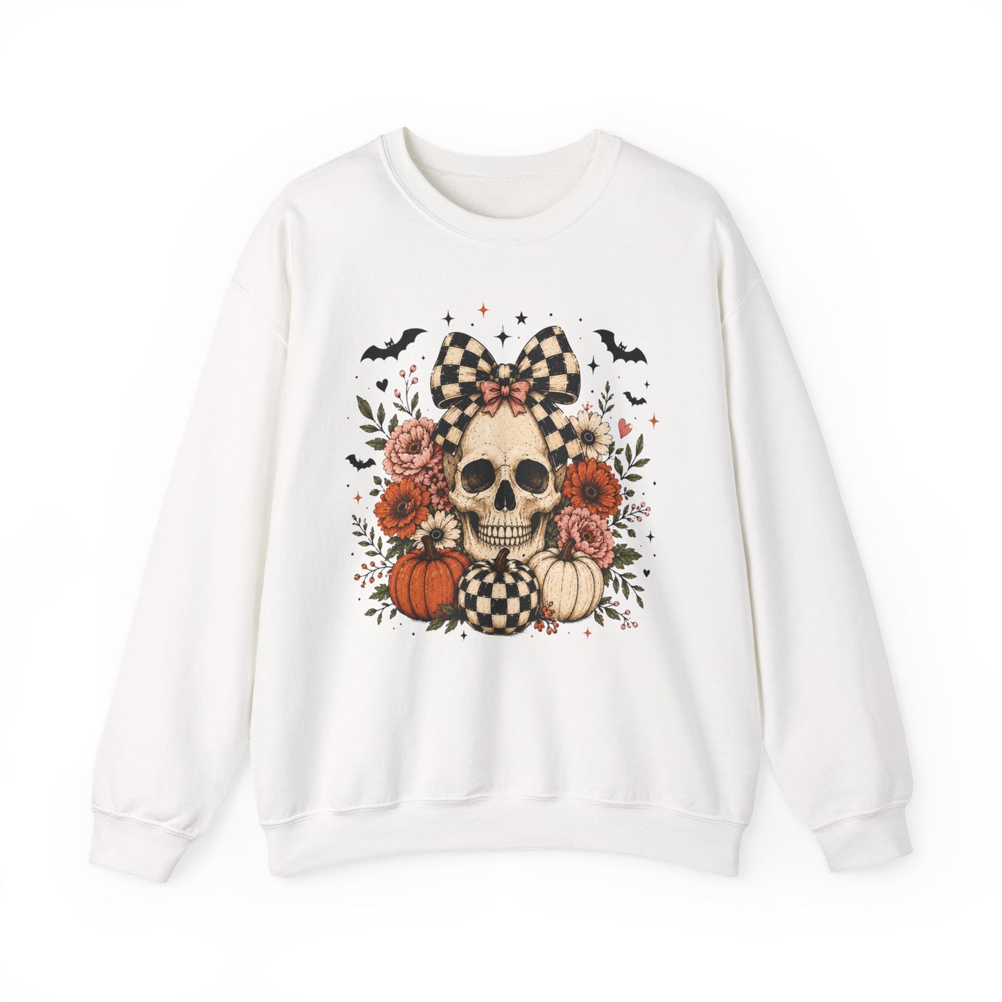 Floral Skull & Pumpkin Sweatshirt
