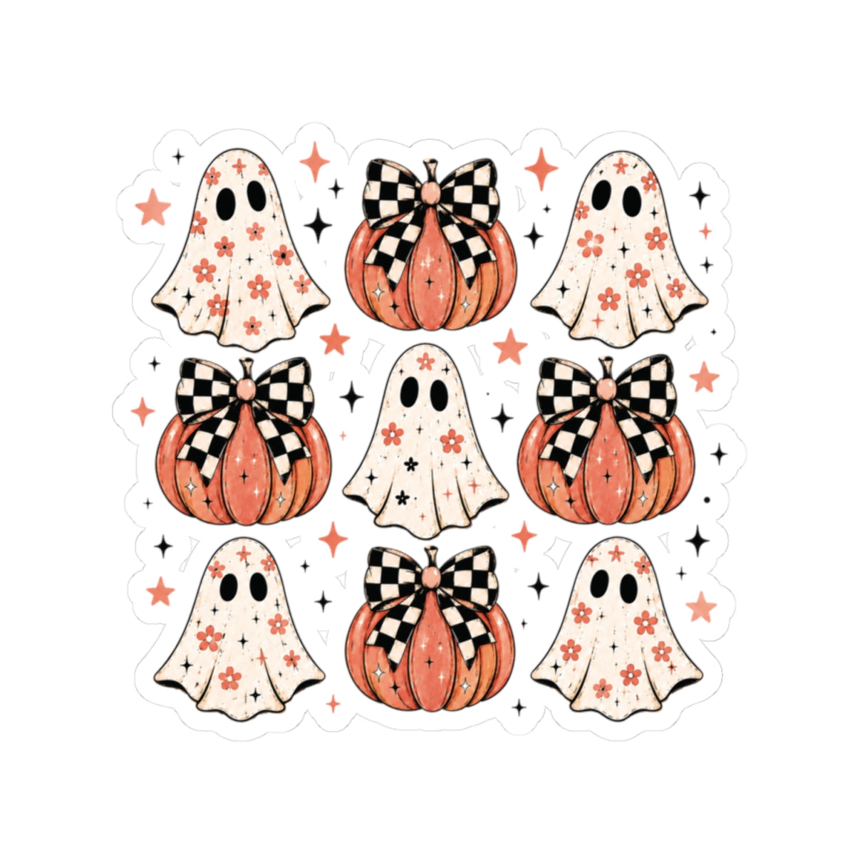 Spooky Ghost & Pumpkin Sticker