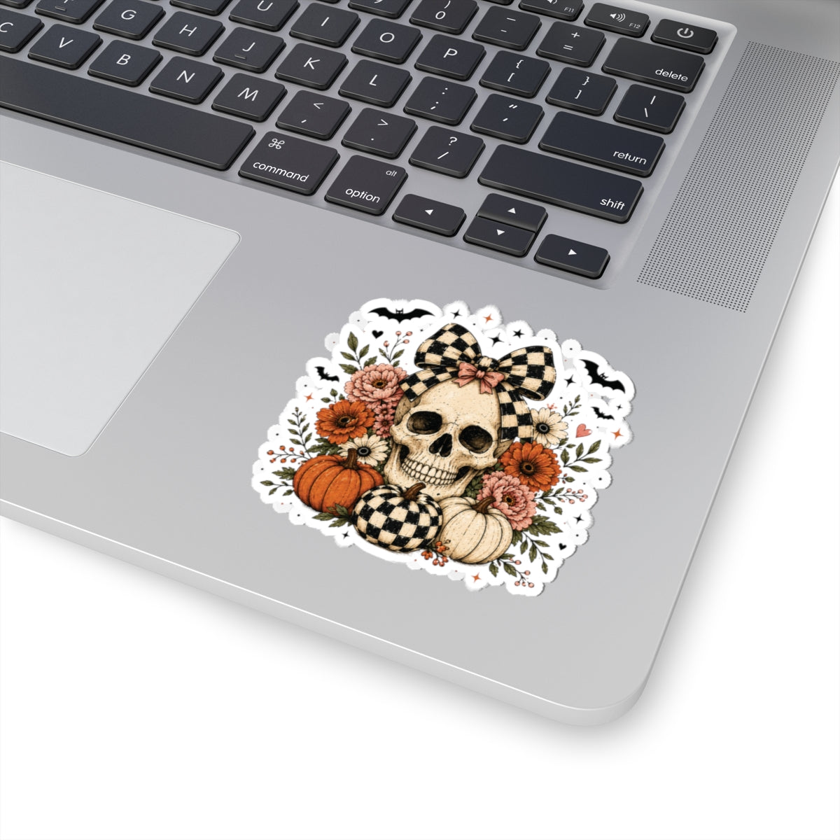 Floral Skull & Pumpkin Sticker