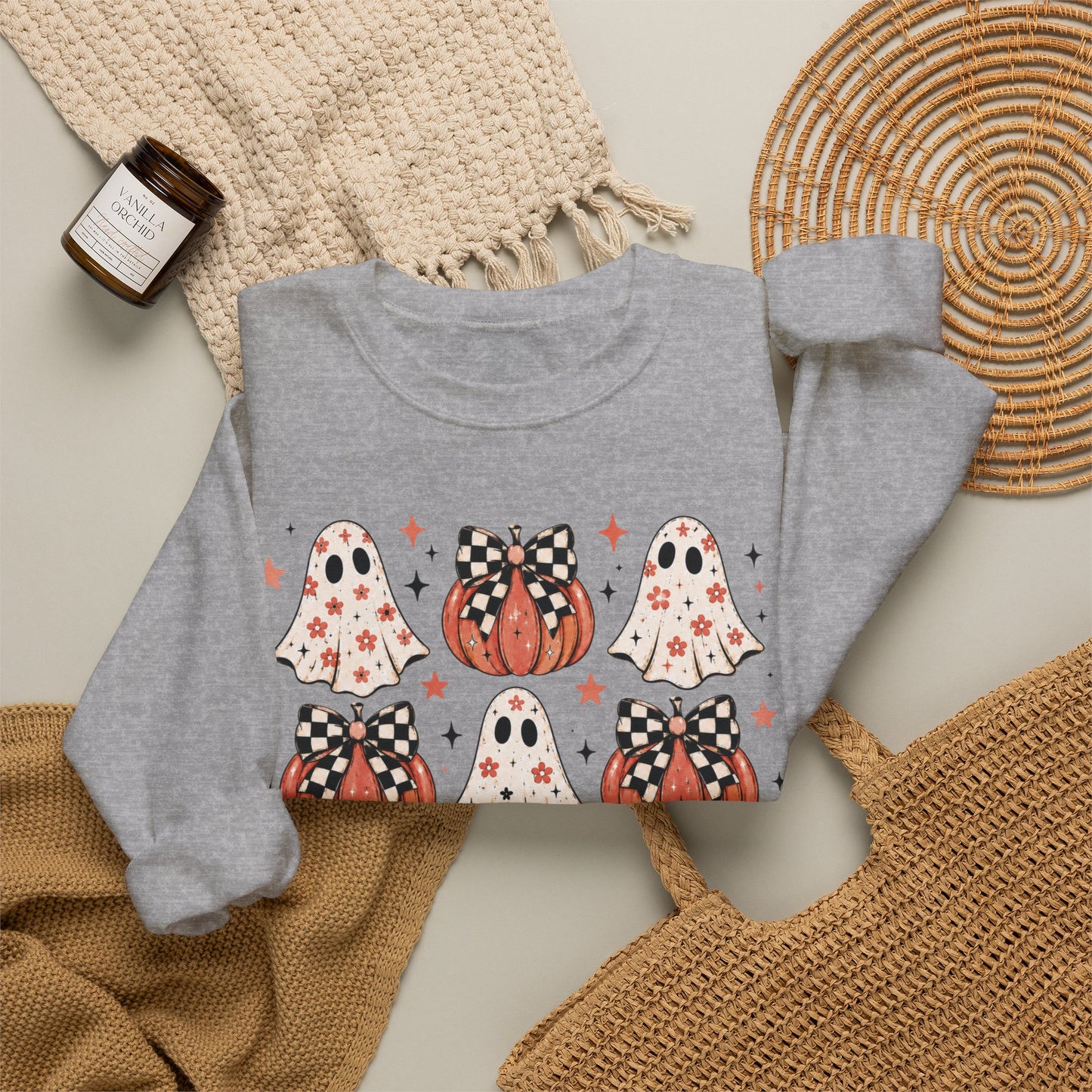Spooky Ghost & Pumpkin Sweatshirt